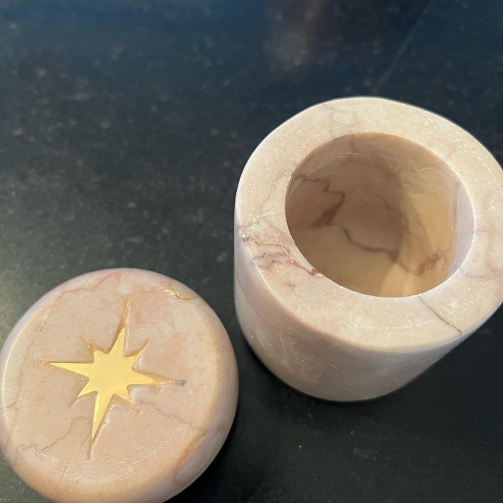 Catherine Martin Marble Trinket Box Starry Night Anthropologie Pink 2.5" NEW - Picture 6 of 6